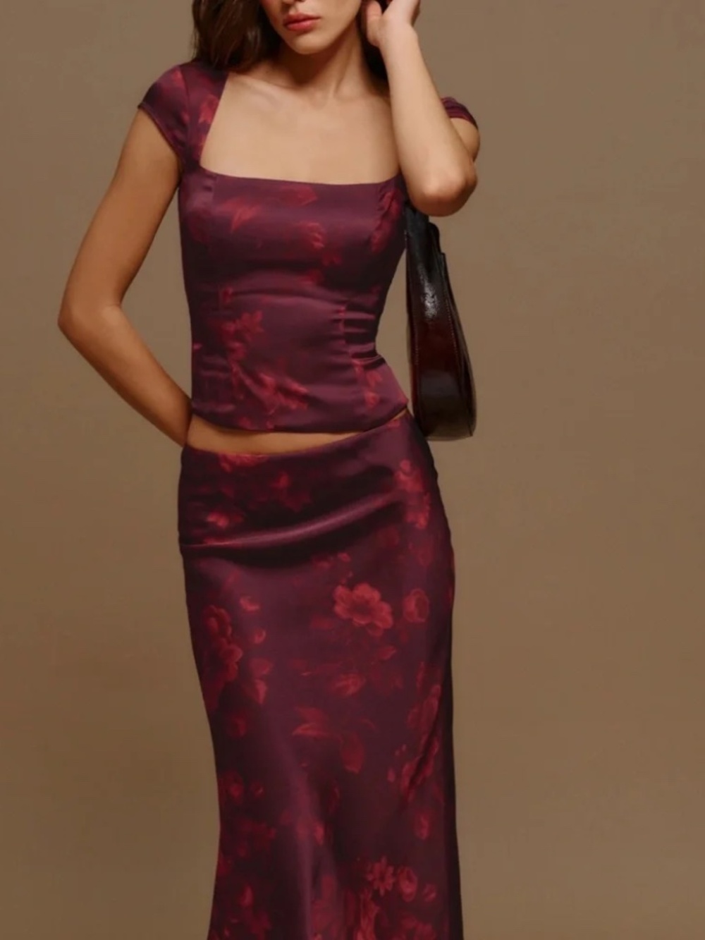 Reformation Cora Top & Ella Skirt SET Size 8 Sanguine NEW